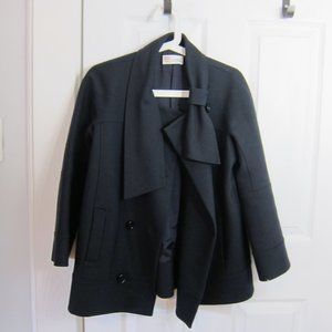 RED Valentino Navy Blue Black Bow Accent Jacket Coat XS Size 2.